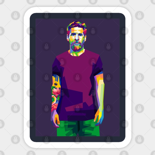 Lionel Messi WPAP Sticker by erikhermawann22